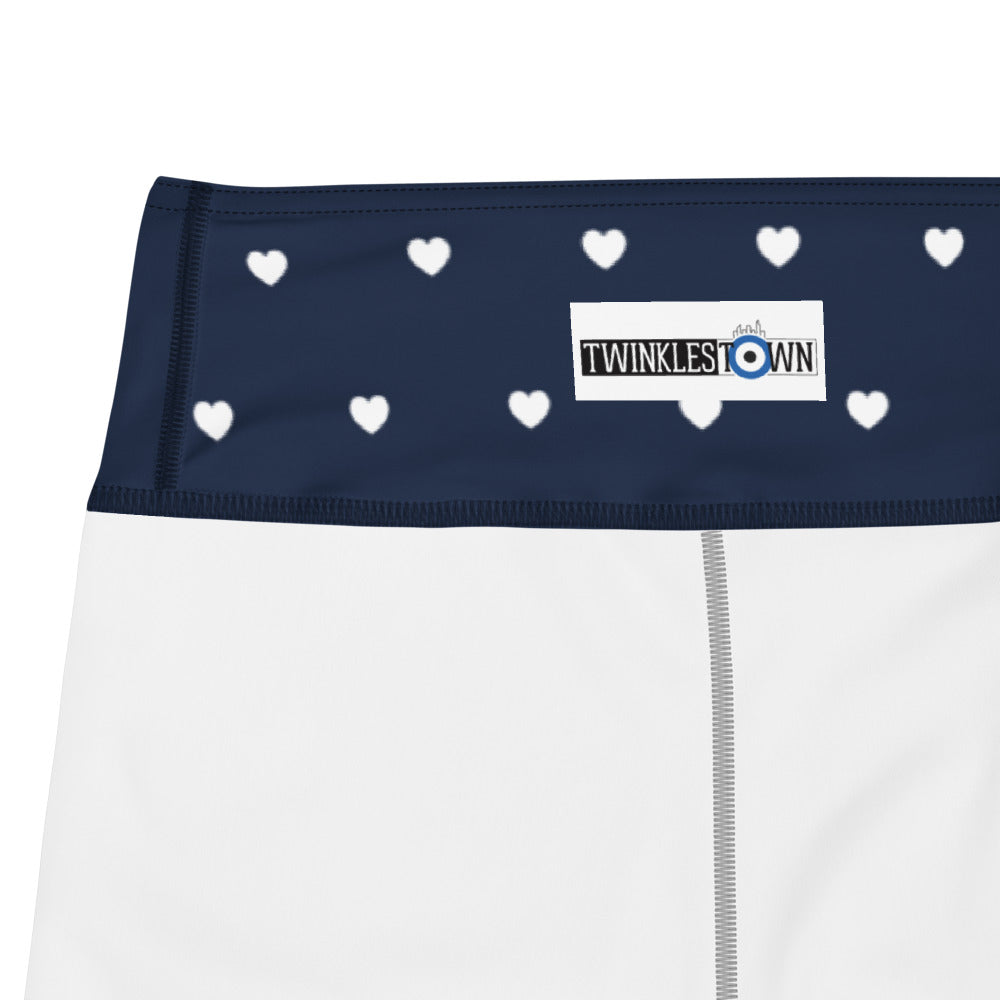 Lift & Sculpt: Navy Blue With Hearts Yoga Leggings